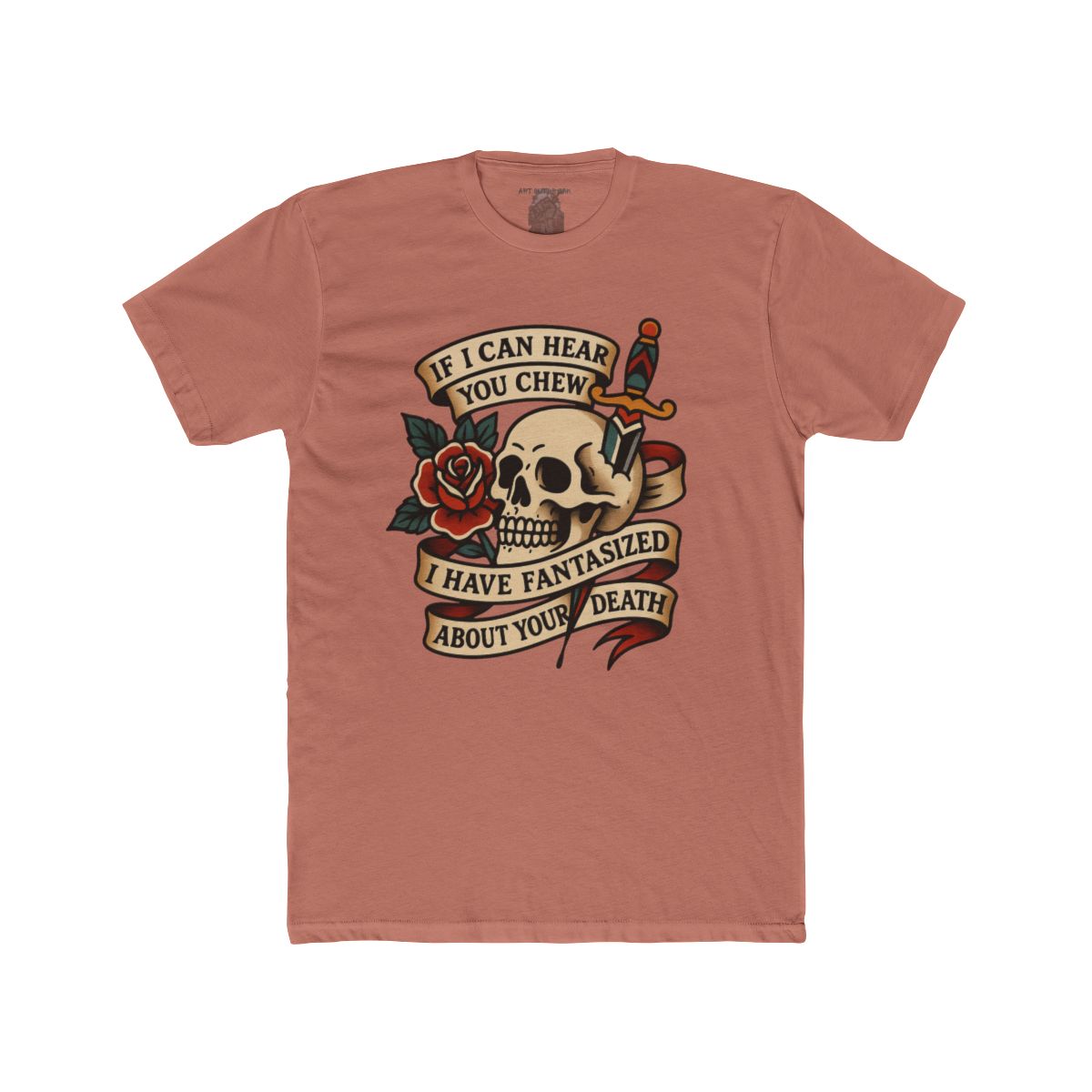 If I Can Hear You Chew I Have Fantasized About Your Death T-Shirt | Skull Rose Dagger graphic tee - Image 5