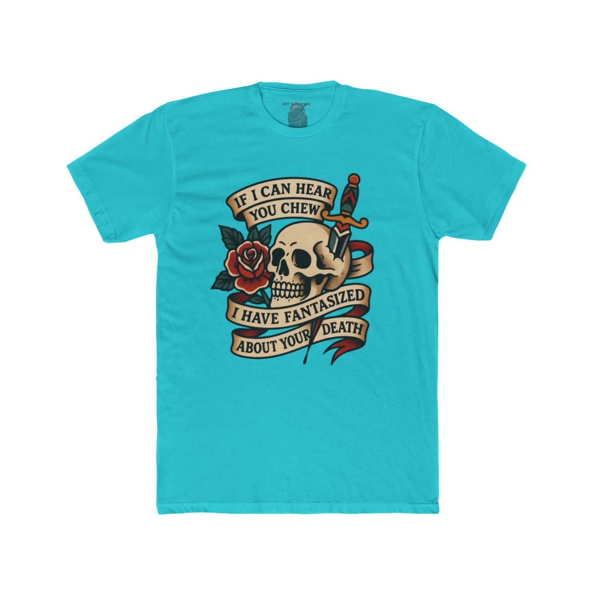 If I Can Hear You Chew I Have Fantasized About Your Death T-Shirt | Skull Rose Dagger graphic tee - Image 13