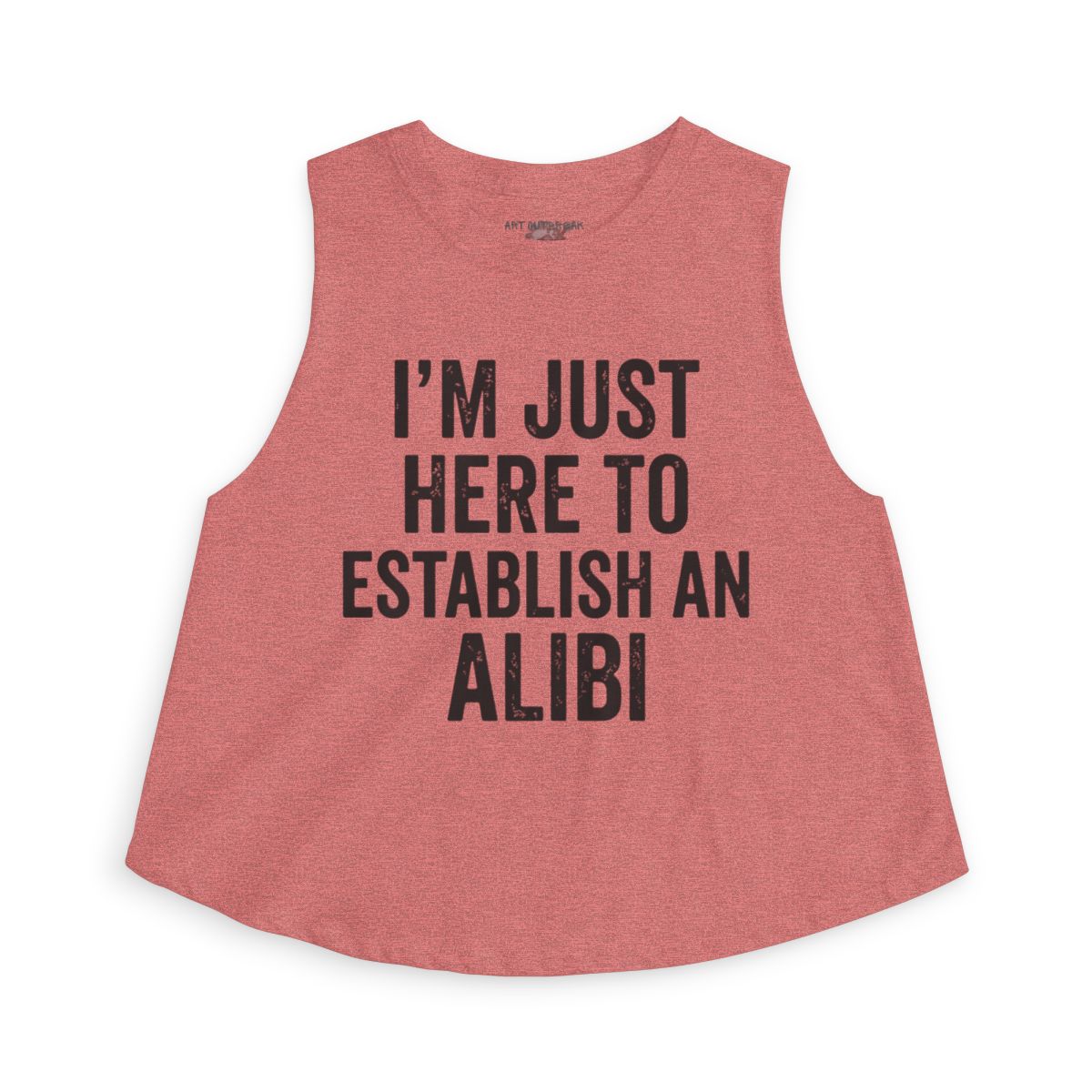 I’m Just Here to Establish an Alibi Sleeveless Crop Top | Funny Quote Tank - Image 5