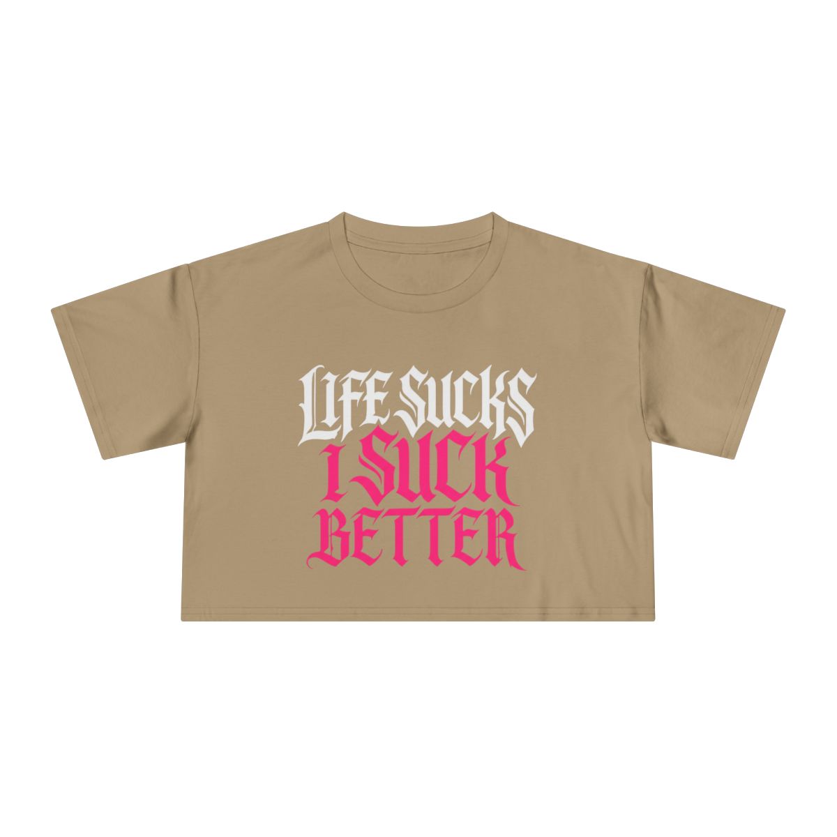 Life Sucks I Suck Better crop tee | Gothic slogan crop top, black - Image 10