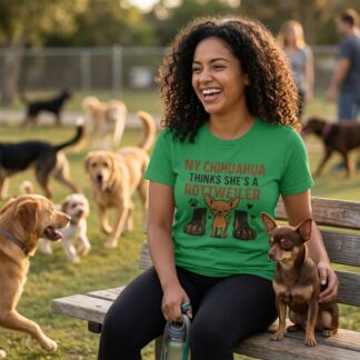 My Chihuahua Thinks She's a Rottweiler T-Shirt lifestyle photo