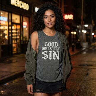 Good Girls Like Sin flowy scoop tank top lifestyle photo