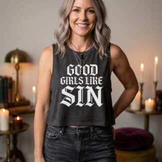 Good Girls Like Sin sleeveless crop top lifestyle photo
