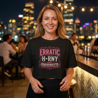Erratic Horny and Unhinged Crop Tee lifestyle photo