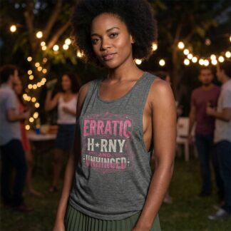 Erratic Horny and Unhinged flowy scoop tank top lifestyle photo