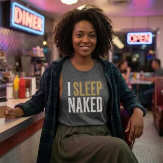 I Sleep Naked Flowy Scoop Tank Top lifestyle photo