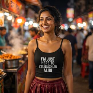 I'm Just Here To Establish An Alibi tank top lifestyle photo