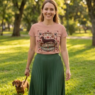 Low Rider Big Heart Dachshund Life T-Shirt lifestyle photo