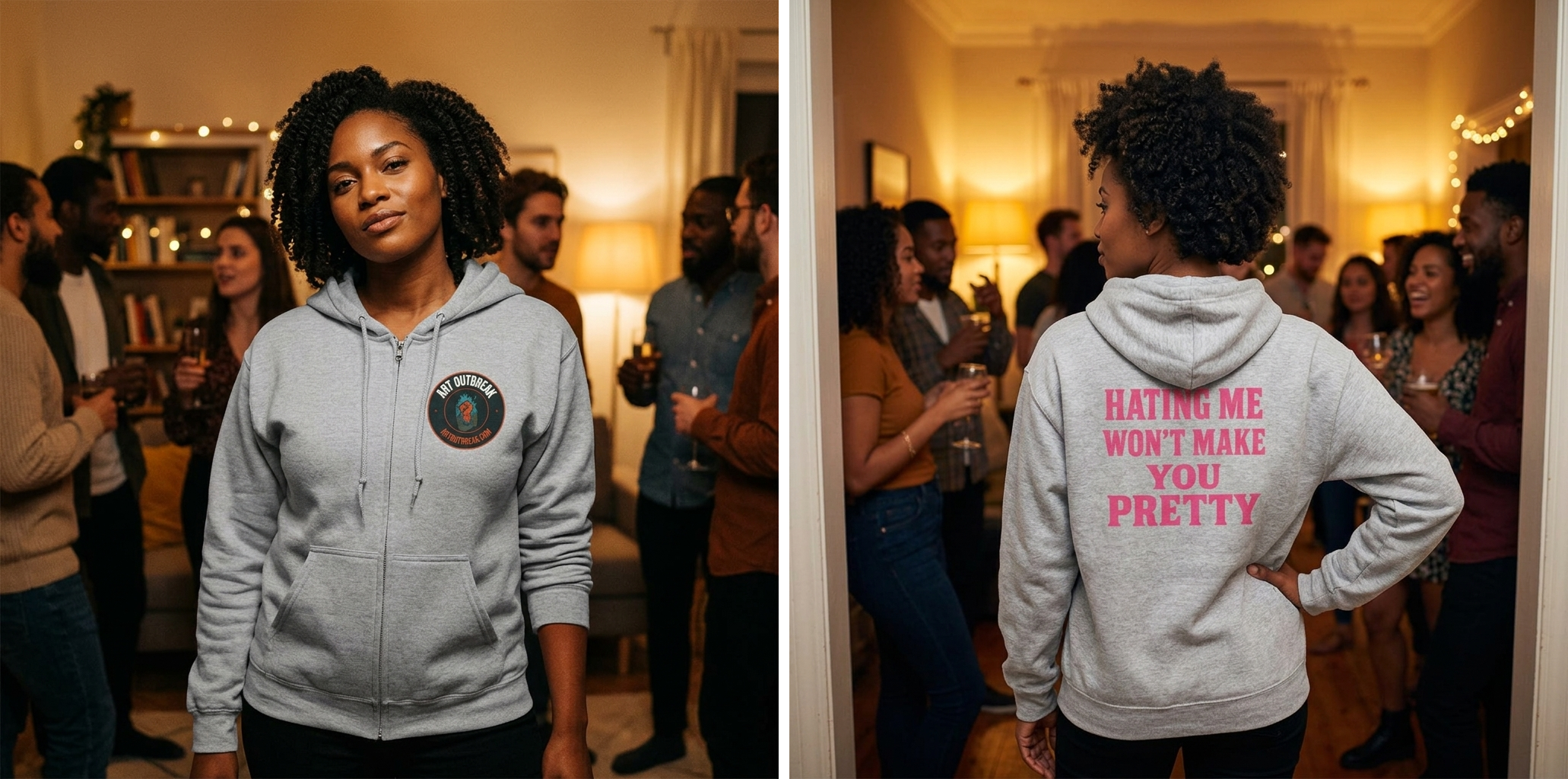Hating Me Won't Make You Pretty Zip Hoodie lifestyle photo