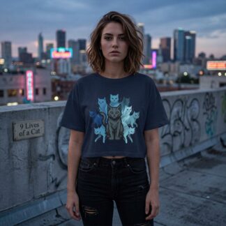 9 Lives of a Cat crop tee lifestyle photo