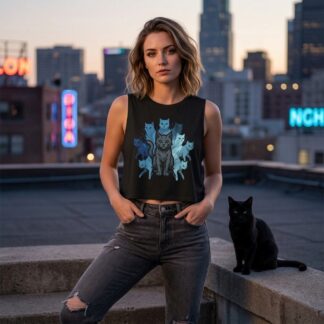 Cats 9 Lives Women's Sleeveless Crop Top lifestyle photo