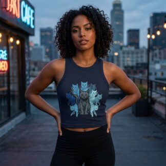 A Cat's 9 Lives Micro Rib Racerback tank top lifestyle photo