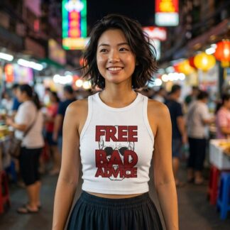Free Bad Advice Skull Micro Rib Racerback Tank Top lifestyle photo