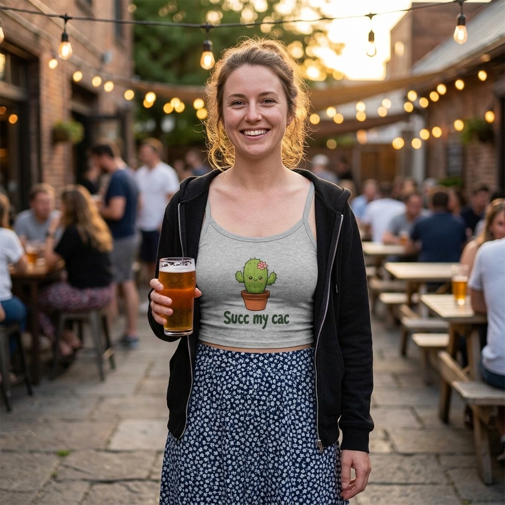 Cute Cactus Illustration Succ My Cac Spaghetti Strap Tank Top lifestyle photo