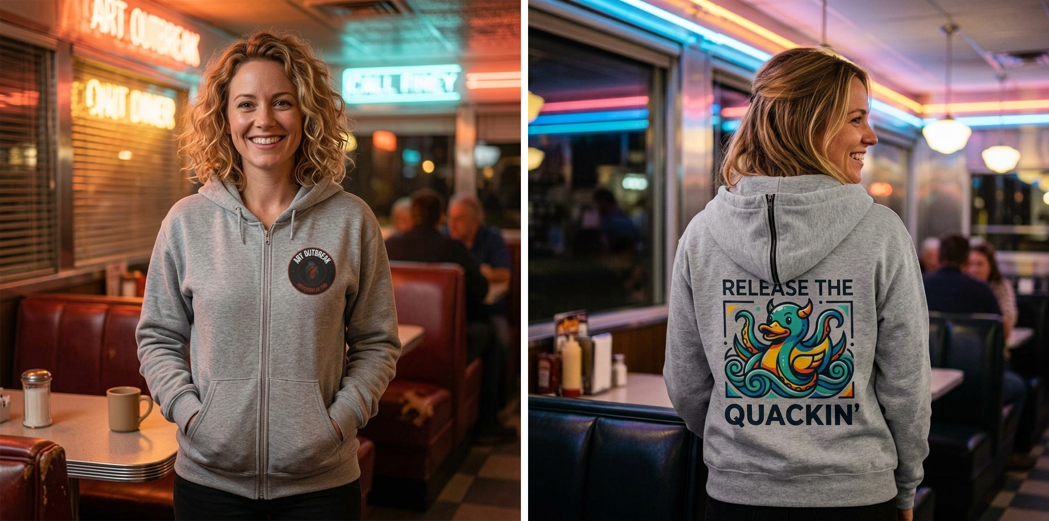 Release the Quackin' Duck Zip Hoodie lifestyle photo