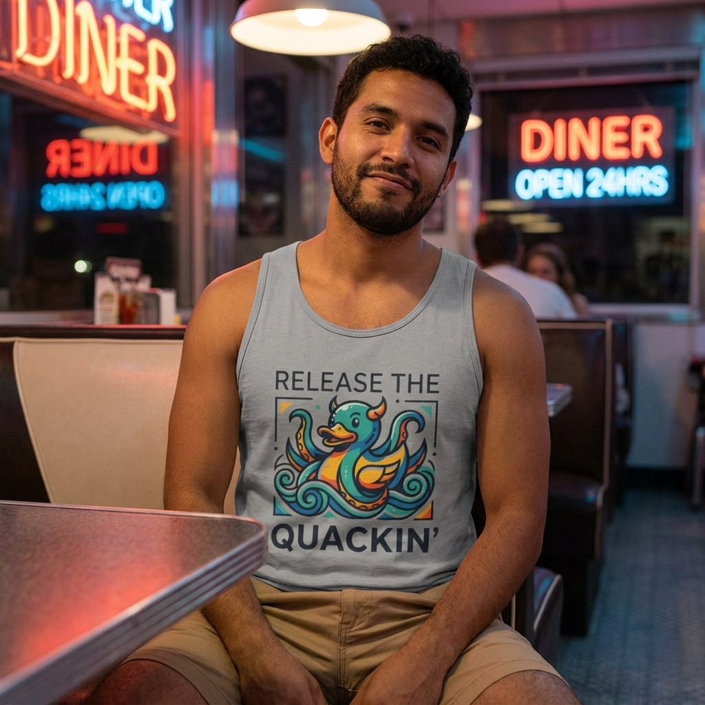 Release the Quackin' Tank Top lifestyle photo