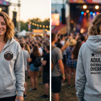 Adulting Overrated and Overpriced hoodie lifestyle photo