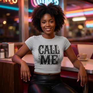 Call Me western lettering Crop Tee lifestyle photo