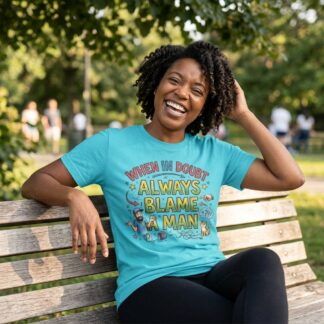 When In Doubt Always Blame A Man T-Shirt lifestyle photo