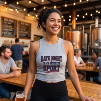 Date Night Is My Favorite Sport Micro Rib Racer Tank Top lifestyle photo