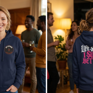 Life Sucks I Suck Better hoodie lifestyle photo