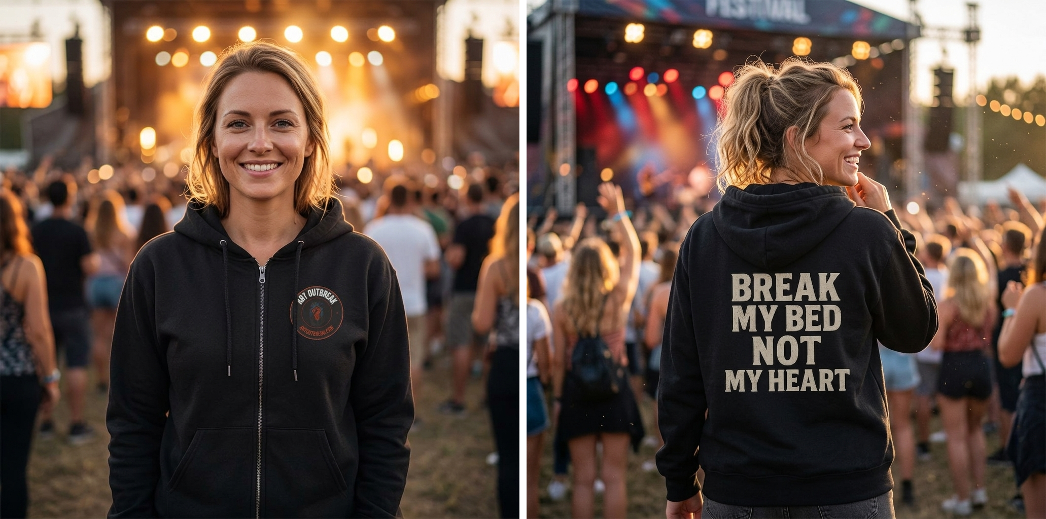 Break My Bed Not My Heart Hoodie lifestyle photo