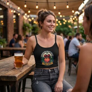 Forbidden Fruits Taste The Best spaghetti strap crop tank top lifestyle photo