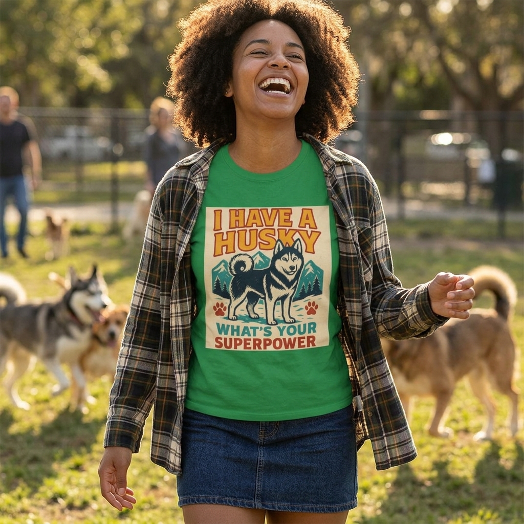 I Have a Husky What’s Your Superpower T-Shirt | Husky Dog Tee