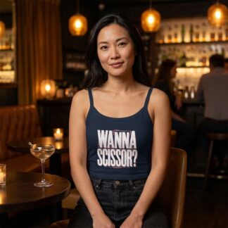 Wanna Scissor? graphic tank top lifestyle photo