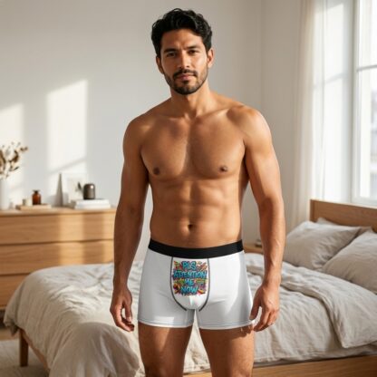 PLS Attention Me Now graphic boxer briefs lifestyle photo