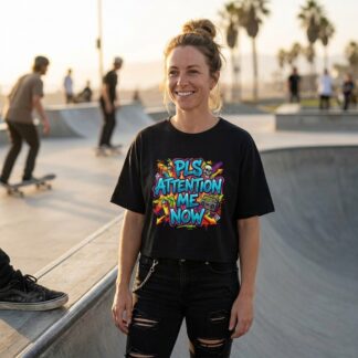 PLS Attention Me Now Crop Tee lifestyle photo