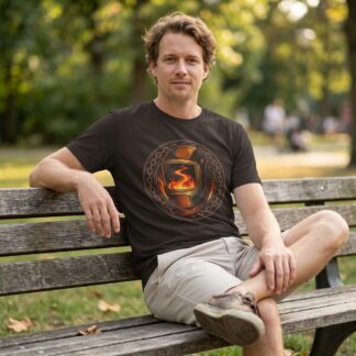 Welding Helmet Flame Emblem Tee lifestyle photo
