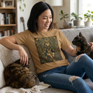 Egyptian Cat Pharaoh Throne T-Shirt lifestyle photo