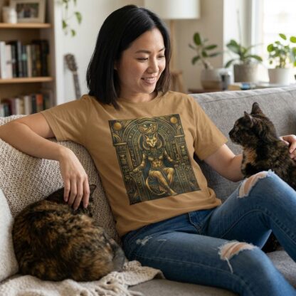 Egyptian Cat Pharaoh Throne T-Shirt lifestyle photo