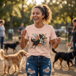 Running Border Collie T-Shirt lifestyle photo