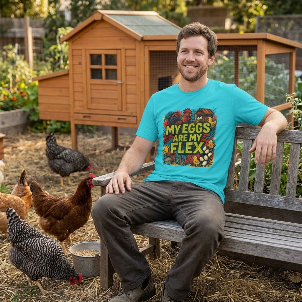 My Eggs Are My Flex T-Shirt | Chicken Coop Farm Eggs Graphic Tee