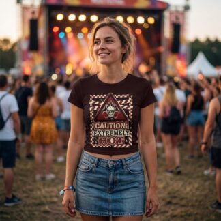Caution Extremely Hot Skull Graphic Tee lifestyle photo
