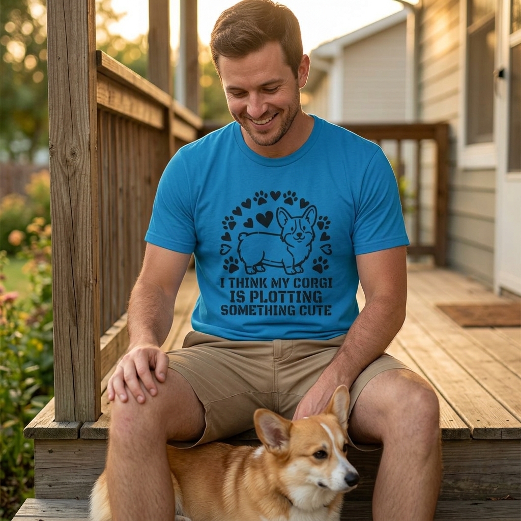 I Think My Corgi Is Plotting Something Cute Tee | Corgi Shirt, Dog Lover Apparel