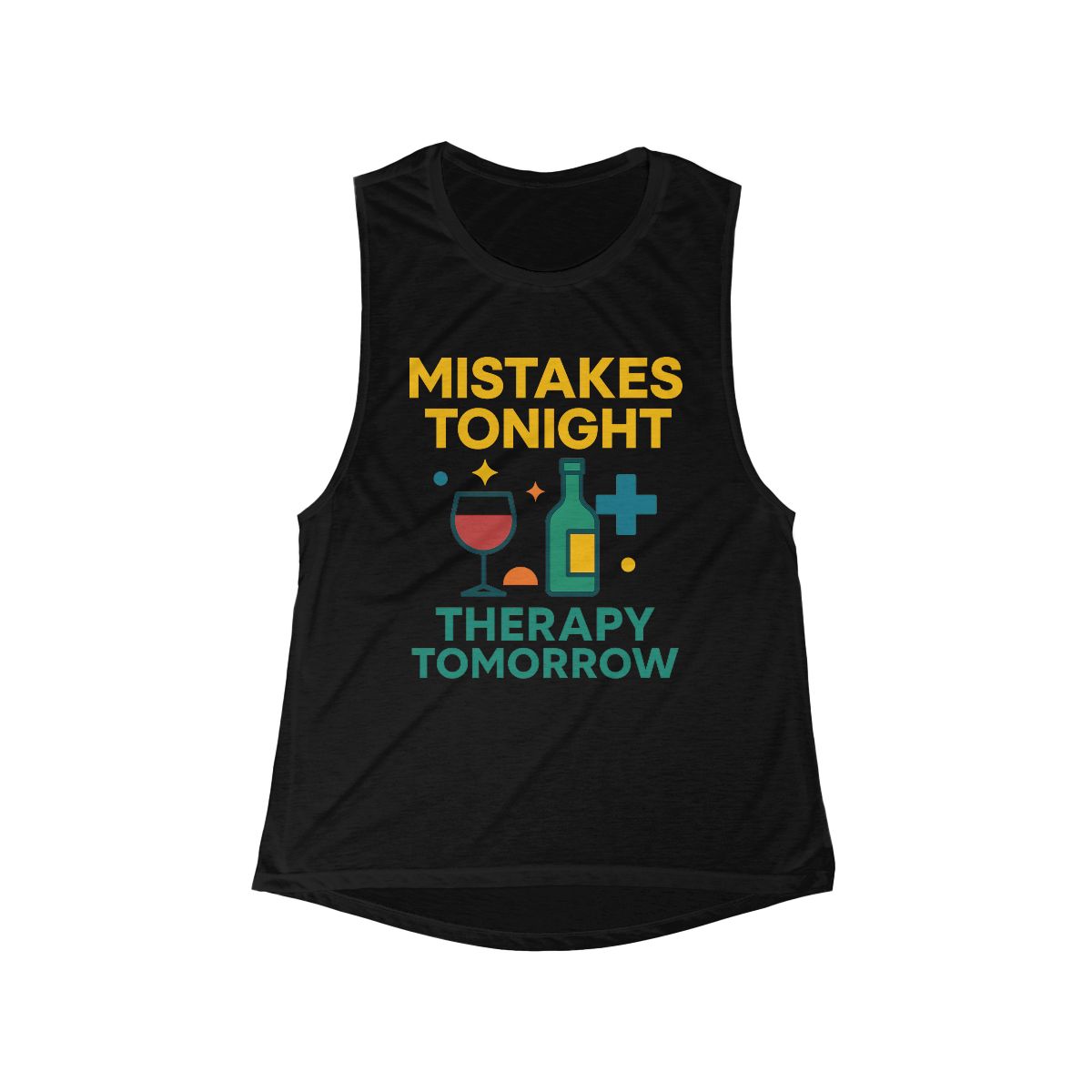 Mistakes Tonight Therapy Tomorrow Flowy Scoop Tank - Image 3