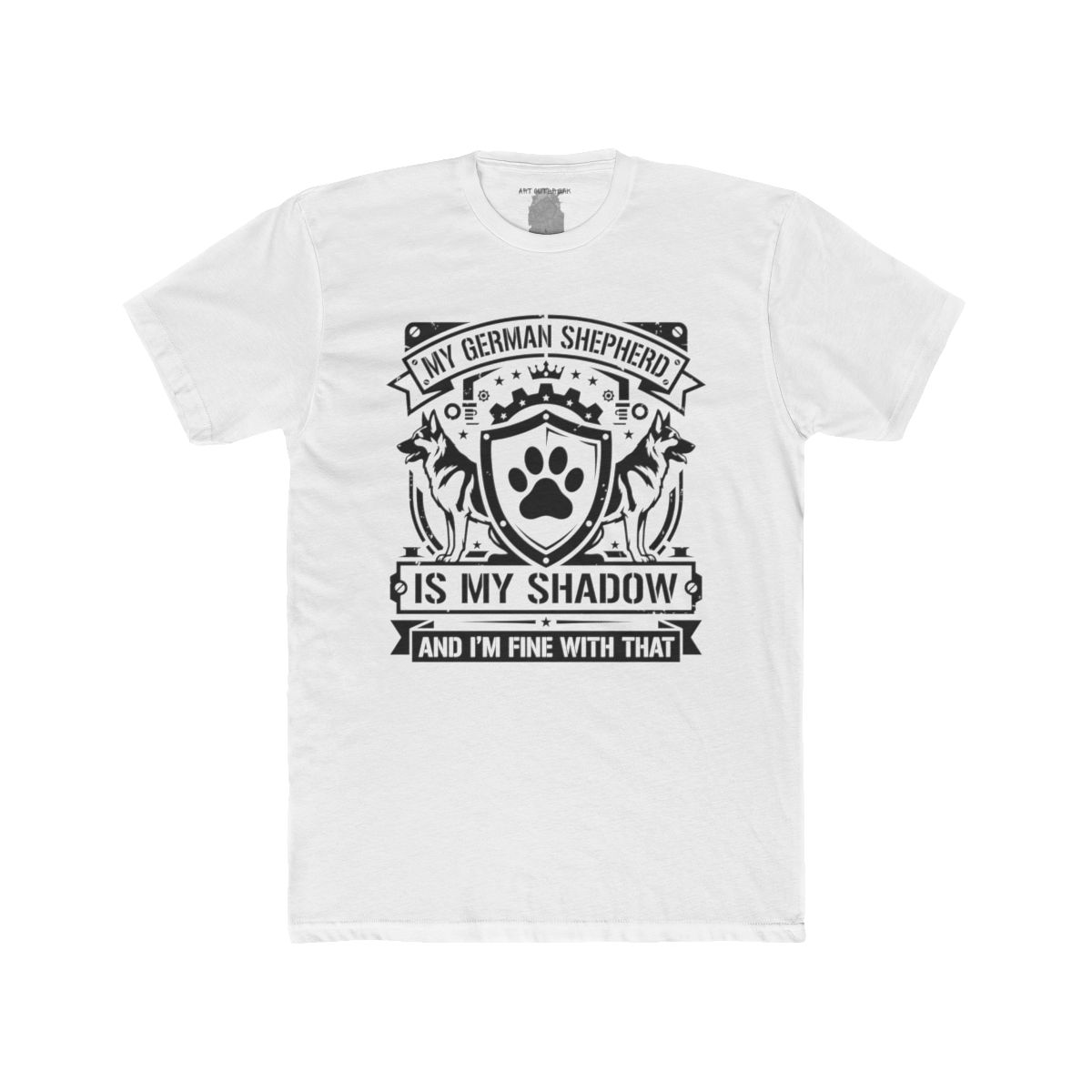 My German Shepherd Is My Shadow T-Shirt | Paw Print Crest Dog Lover Tee - Image 14