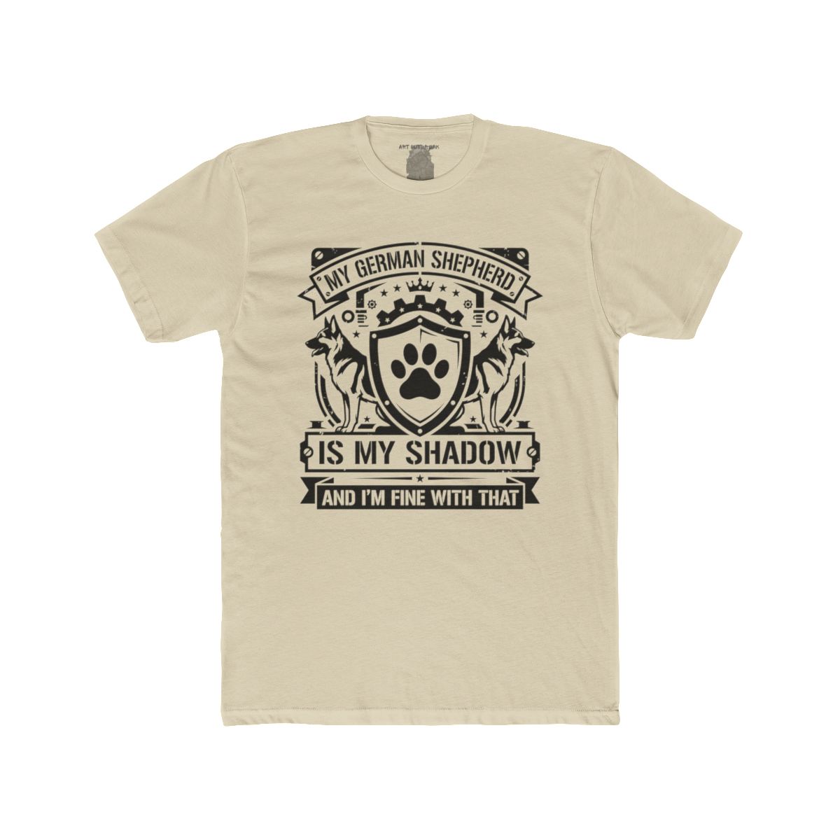 My German Shepherd Is My Shadow T-Shirt | Paw Print Crest Dog Lover Tee - Image 4