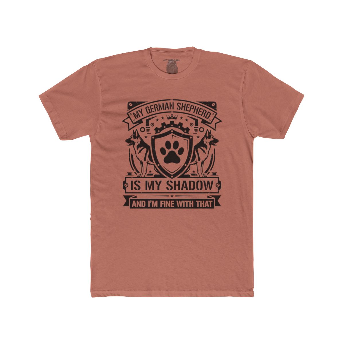 My German Shepherd Is My Shadow T-Shirt | Paw Print Crest Dog Lover Tee - Image 5