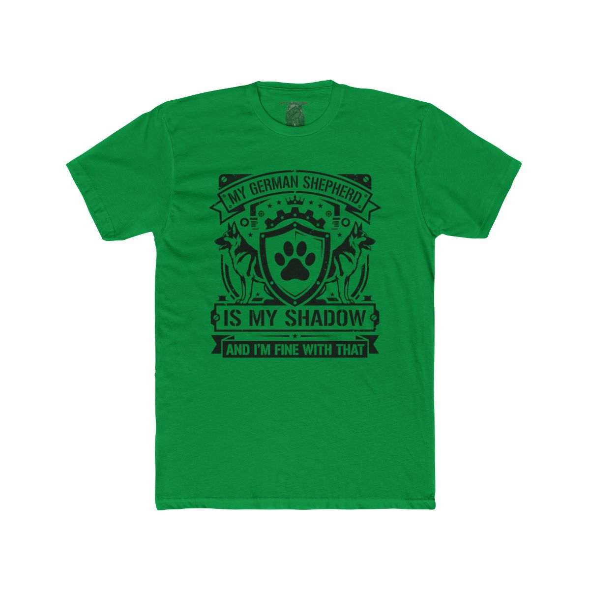 My German Shepherd Is My Shadow T-Shirt | Paw Print Crest Dog Lover Tee - Image 7