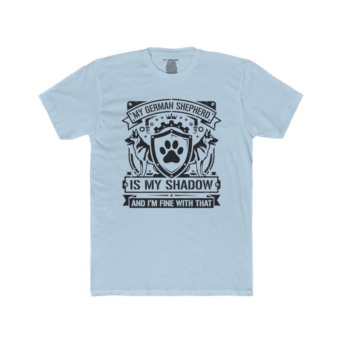 My German Shepherd Is My Shadow T-Shirt | Paw Print Crest Dog Lover Tee - Image 8