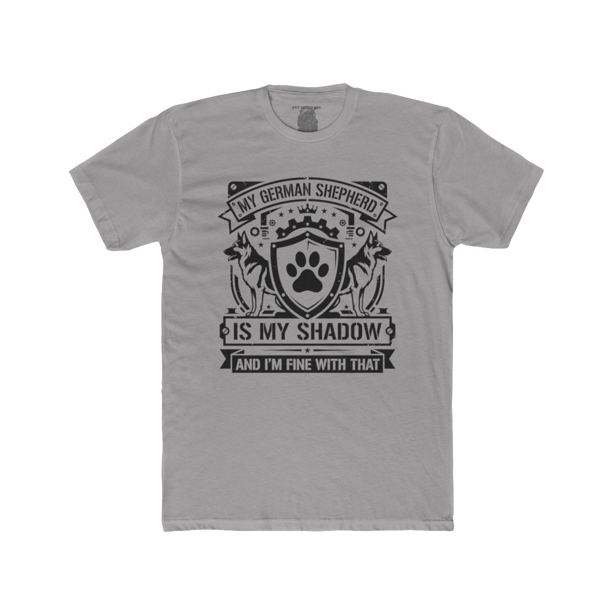 My German Shepherd Is My Shadow T-Shirt | Paw Print Crest Dog Lover Tee - Image 9