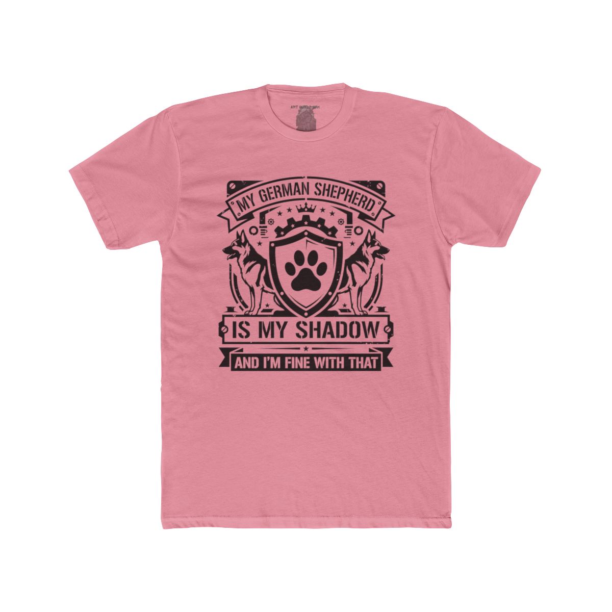 My German Shepherd Is My Shadow T-Shirt | Paw Print Crest Dog Lover Tee - Image 10