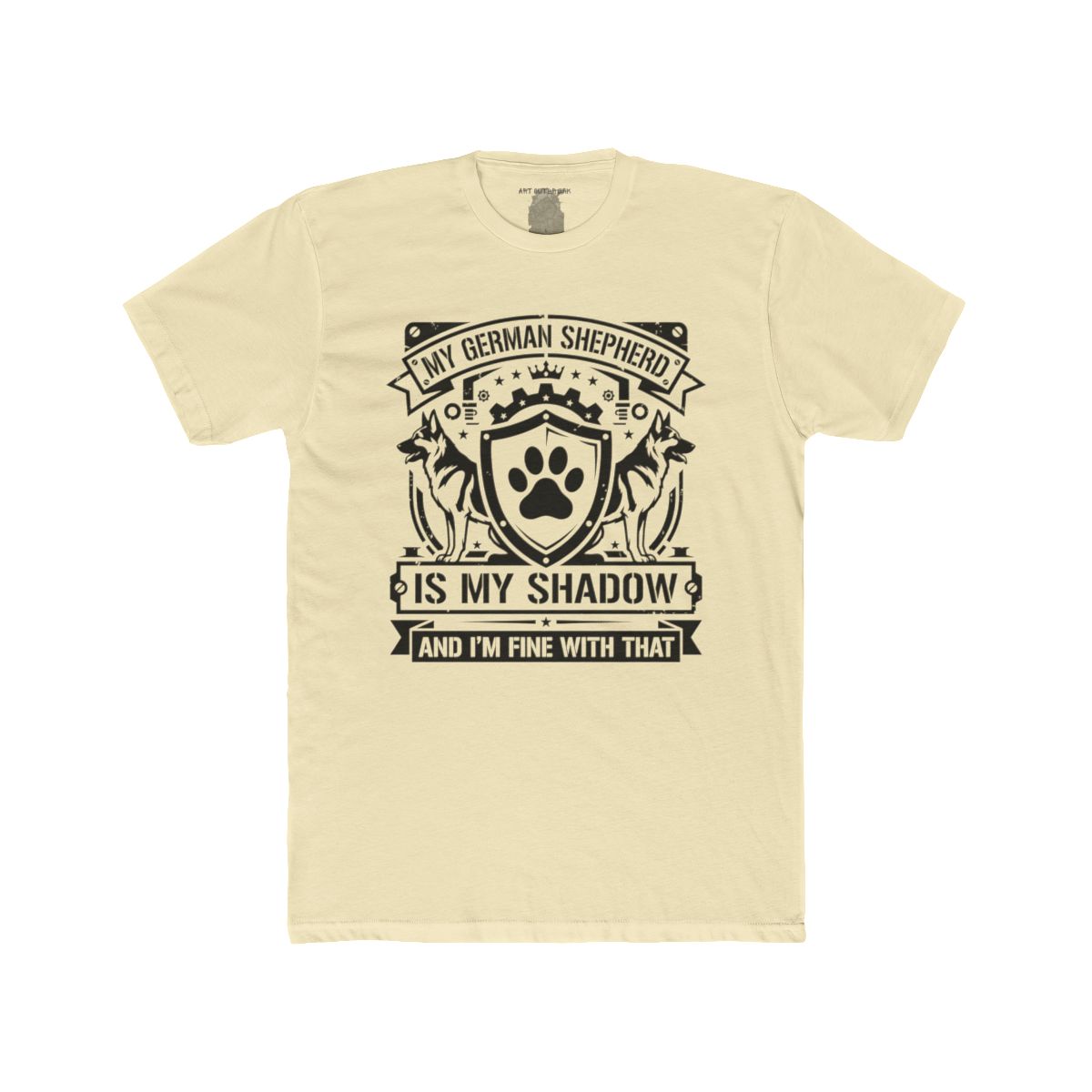 My German Shepherd Is My Shadow T-Shirt | Paw Print Crest Dog Lover Tee - Image 11
