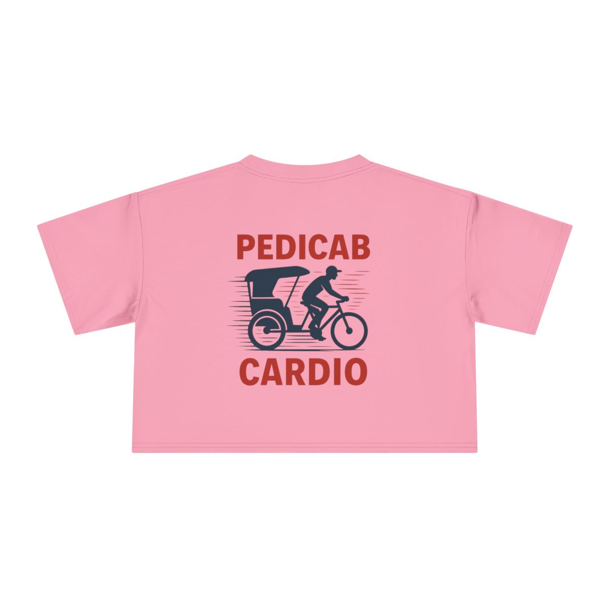 Pedicab Cardio Crop Tee | Pedicab Illustration Fitness Shirt - Image 3