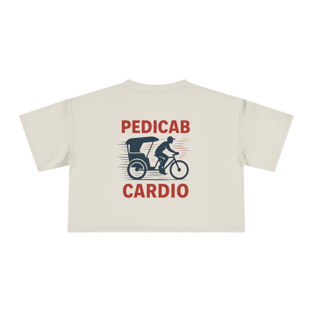 Pedicab Cardio Crop Tee | Pedicab Illustration Fitness Shirt - Image 4