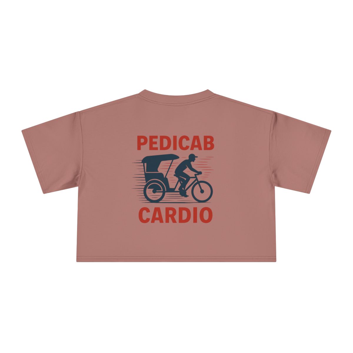 Pedicab Cardio Crop Tee | Pedicab Illustration Fitness Shirt - Image 5